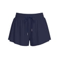 thumbnail image 4 of TRUNZI Running Shorts for Women with Pockets Flowy High Waist Drawstring Quick Dry Women Summer Workout Shorts Navy M, 4 of 4