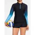 thumbnail image 5 of Sociala Women Two Piece Rash Guard Long Sleeve Swimsuits Sets UV UPF 50+ Swim Shirt with Boyshort Bottom, 5 of 6