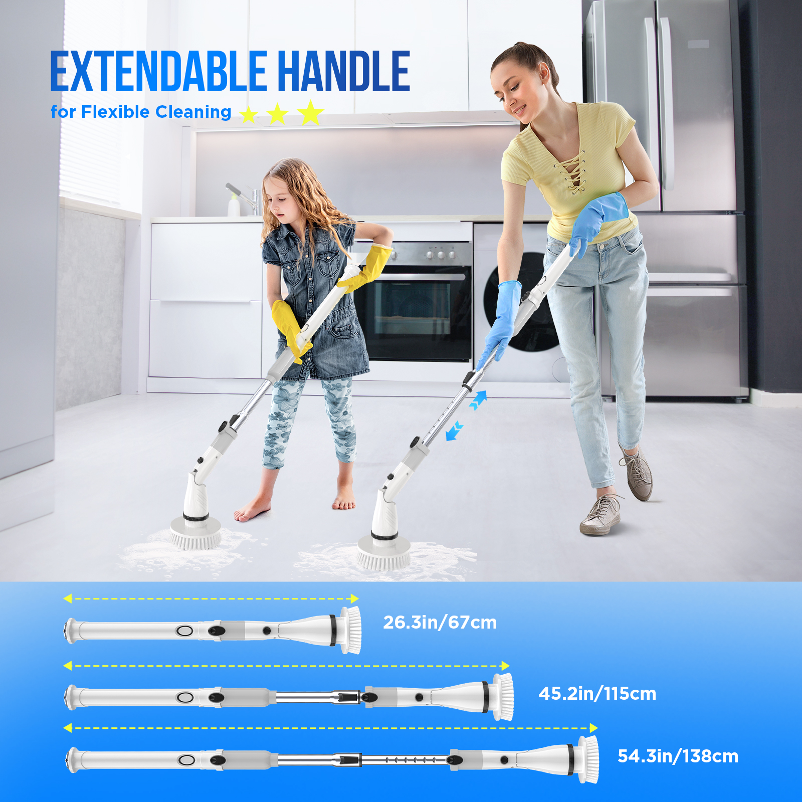 SZRSTH Electric Spin Scrubber with 4 Brush Heads photo 2