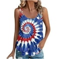thumbnail image 2 of Jsaierl Independence Day Tops for Women Casual Elegant Short Sleeve Tank Top Patriotic Red White and Blue Graphic Camisole Soft Spaghetti Strap Blouses Vest, 2 of 7