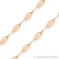 thumbnail image 2 of 2.2mm Diamond-Cut Flat Coffee Link Chain Necklace in .925 Sterling Silver w/ 14k Rose Gold Plating, 2 of 2