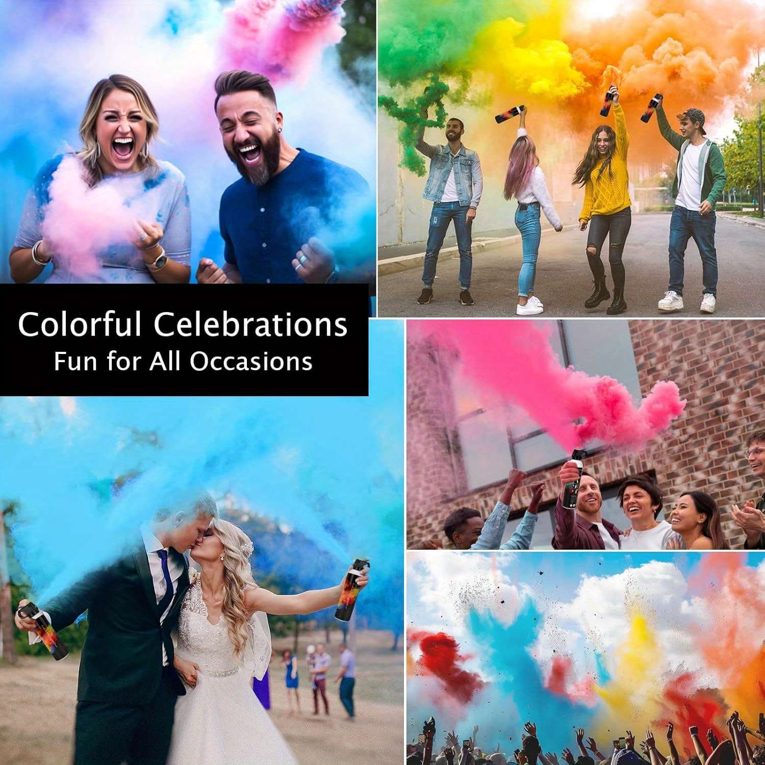 Colorful Reveal Powder Cannon for Gender Reveal, Wedding, Paintball, Sports Event, Photoshoots and Special Effects - Creative Colorful Smoke Bombs (Purple, 2 Pack)
