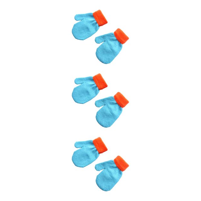 Qarigey 1 par de mitones para niños, mitones para niños pequeños para exteriores, azul lago Type1 NO1