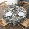 thumbnail image 3 of Grey Geometric Modern Round Table Cloth,Wrinkle Resistant Table Cover with Polyester,Waterproof Reusable Tableclothes for Weeding Birthday Tea Party Decorations (Round,60x60inch), 3 of 6