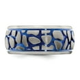 thumbnail image 4 of Grey Titanium Ring Band Wedding Blue Edward Mirell Anodized Brushed 10mm, 4 of 8