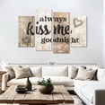 thumbnail image 3 of Elephant Stock Kiss Me Goodnight Typography Wall Sign Wall Art - Horizontal Multi Panel Canvas - Living Room Wall Decor - Wall Signs Multi Panel - Black And Beige Decor - 84" x 54", 3 of 8