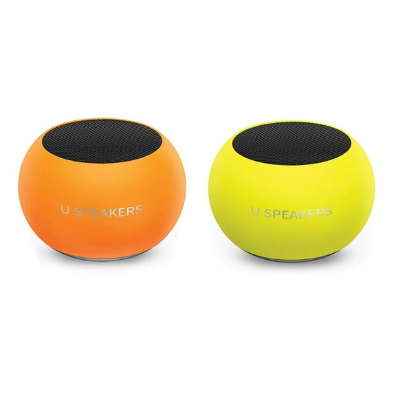 U Speakers Mini Glow in the Dark Portable Wireless Bluetooth Speaker with Magnetic Base, Mic & Selfie Remote Control Active Lifestyle Travel Home Office Bundle with Coordinating Speaker, Pairing