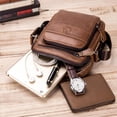 thumbnail image 6 of Genuine Leather Small Messenger Bag for Men Shoulder Bag for Ipad Crossbody Bag Men Handbag Satchel Travel Business, 6 of 7