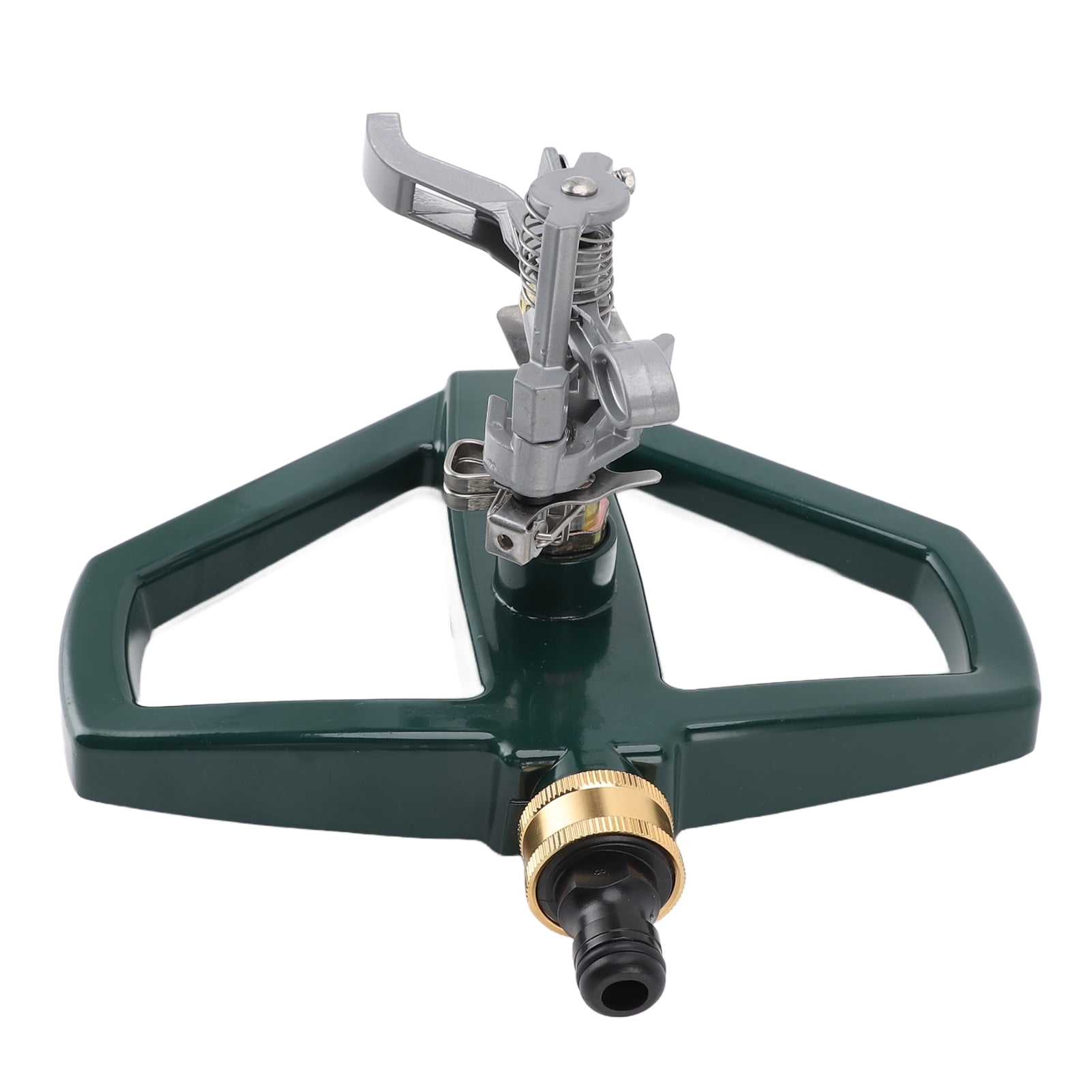 Xirurus Rotating Sprinkler for Yard Lawn 360 Degree Rotation Adjustable Large Area Coverage Automatic Garden Irrigation System with Heavy Duty Zinc Alloy Metal Base, Silver (9.1 in / 23 cm)