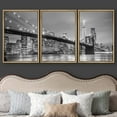 thumbnail image 3 of wall26 Framed Canvas Print Wall Art Set Black &amp; White Manhattan Bridge in NYC Architecture &amp; Maps Cityscape Photography Realism Rustic Scenic for Living Room, Bedroom, Office - 16"x24&qu, 3 of 5