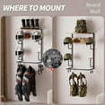 thumbnail image 4 of RONSHIN Wall Mounted Motorcycle Helmet Holder, Helmet Rack with 4 Glove Clips & Hooks, Gear Organizer, 4 of 7