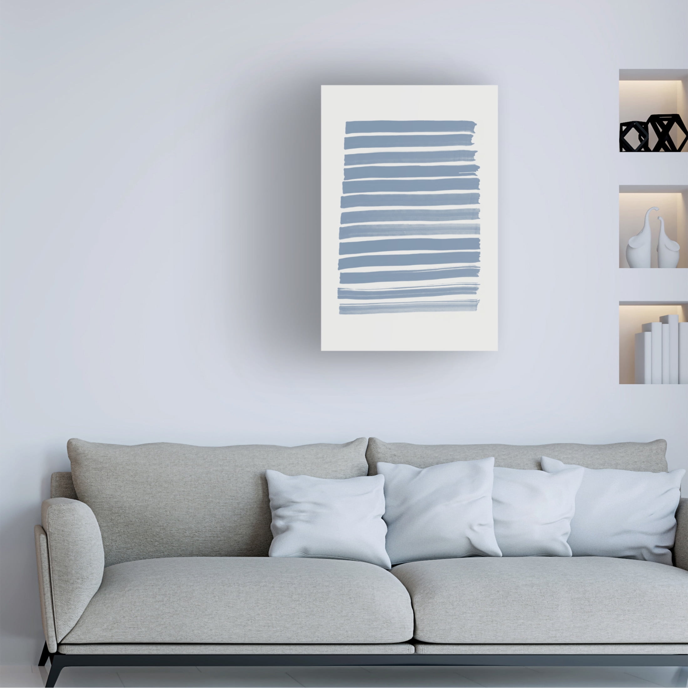 Trademark Fine Art Pictufy Studio Blue Strokes Canvas Wall Art