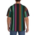 thumbnail image 3 of Honeii Colorful Stripes for Men's Short-Sleeved Button-Up Collared Shirt Featuring A Pocket, Perfect for Beach Vacations, And Travel Adventures.-Small, 3 of 5