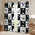 thumbnail image 2 of Feelyou Golf Lover Boy Black Out Curtains, Sports Gaming Gamer Curtains Pack of 2 (42x63 Each), Black White Plaid Check Bedroom Curtains, Curtains and Drapes Room Decor, 2 of 6