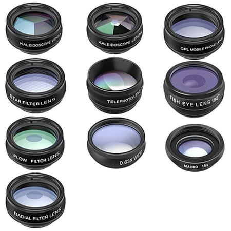 Image of 10 In 1 Easy Use Accessories Professional Phone Camera Lens Set Wide Angle Macro