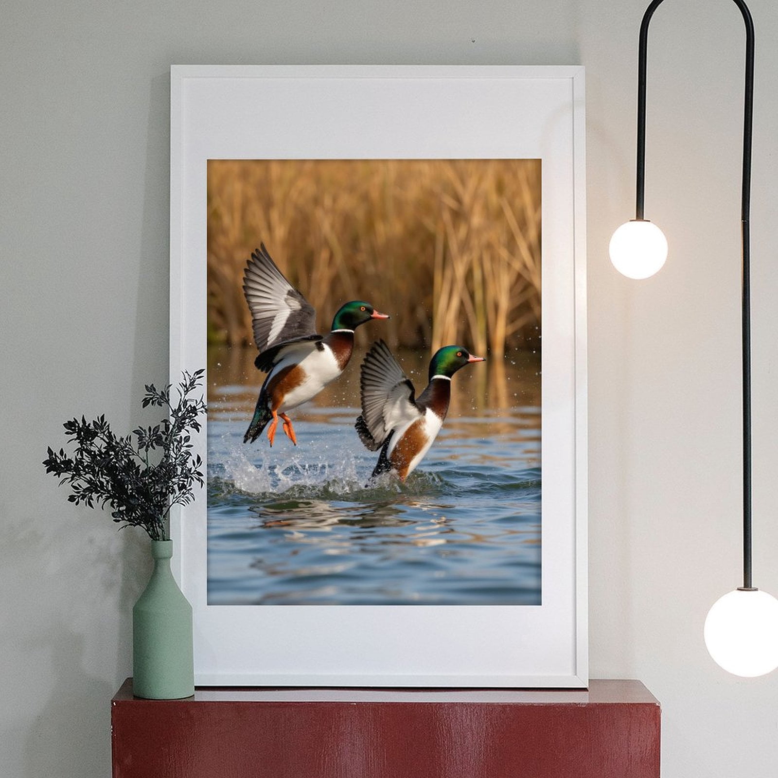 Diamond Art Kit for Adults, Ducks Splashing Flight Water Ripples Diamond Painting for Adults Beginners, DIY Diamond Art Painting Kits, 5D Diamond Painting Crafts for Home Decor 12x16 Frameless