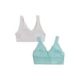 thumbnail image 2 of Wonder Nation Girls Ribbed V-Neck Bra, 2-Pack, Sizes (XS-XL), 2 of 3