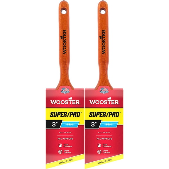 Wooster Genuine 3" Super/Pro Angle Sash Paintbrush 2-Pack, J4112-3-2PK