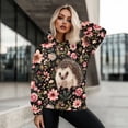 thumbnail image 5 of COEQINE Women's Hoodies Casual Wear Oversized Pullover Sweatshirts Long Sleeves Loose Lightweight Cozy Workout Fashion Y2K Soft Hedgehog and Flowers Fall Winter Outfits Clothes, L, 5 of 7