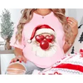 thumbnail image 2 of Cute Santa With Red Glasses And Red Bubble Christmas Shirt, Holiday Graphic Tee, Kid, Adult Size, Juvora Life, 2 of 4