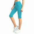 thumbnail image 6 of Solid Knee Length Short Spandex Yoga Leggings 3 Pack (Black, Aqua, White), 6 of 6