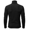 thumbnail image 3 of Dwelliawo Black Turtle Neck Shirt Men Turtleneck Shirts Long Sleeve Ribbed Shirt Casual Slim Fit Sweaters Winter Pullover Top Knitted Sweater 2XL, 3 of 3