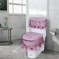 thumbnail image 5 of Qholemyo European Lace Toilet Cover With Zipper 3 Piece Bathroom Decorative Toilet Tank Cover Including Toilet Seat Cushion Soft Toilet Seat Cushion, 5 of 5