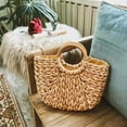 thumbnail image 2 of Bolso de playa de verano, bolso de paja de papel para mujer, cesta de compras de verano, bolso de compras de viaje diario, 2 of 5