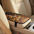 thumbnail image 4 of Xixirimido Car Seat Protection Set 5 Pieces Breathable PU Leather Front Seat Covers with Seat Belt and Console Covers Universal Fits Most Cars, Cat and Sunflower, 4 of 8