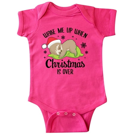 

Inktastic Wake me up when Christmas is Over with Cute Sloth Gift Baby Boy or Baby Girl Bodysuit