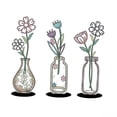 thumbnail image 3 of 3 piezas de flores de metal para decoración de pared, adornos colgantes decorativos de hierro, decoración floral para el hogar, la oficina o el Estilo A, 3 of 8