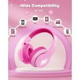 thumbnail image 6 of Seenda Child's Built-in Microphone Bluetooth Over-Ear Headphones, Pink & Wine, 6 of 7