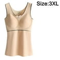 thumbnail image 2 of Camisas térmicas sin mangas para mujer Chaleco con cuello en V con sujetador incorporado Ropa interior Camiseta térmica - color piel, 2 of 5