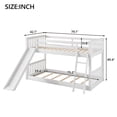 thumbnail image 2 of Harper & Bright Designs Twin over Twin Low Bunk Bed with Slide, Solid Wood Bunk Beds Frame with Ladder for Bedroom, White, 2 of 11