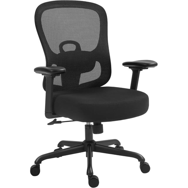 Ergonomic Office Chair Home Desk Chair with Mesh Back Adjustable Lumbar Support Built-in Springs Wide Seat Executive Task Chair with Big Armrests Tilt Function Computer Desk Chair