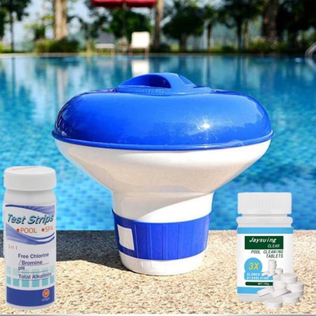 4 Pack Pool Chlorine Floater Dispenser  Fits Up to 5 Pieces of 3-Inch Chlorine Tabs  Adjustable Flow  Control  Heavy-Duty Plastic Suitable for Small & Large Pools