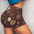 thumbnail image 4 of Fotbe Coffee and Flowers Shorts Sin Costuras – Shorts Deportivos de Cintura Alta para Mujer, Elásticos para Gimnasio, Yoga, Running o Ciclismo-X-Large, 4 of 8