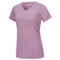 thumbnail image 2 of TACVASEN Women's T-Shirts UPF 50+ Sun Protection Short Sleeve Yoga V-Neck Shirts Gray Purple S, 2 of 7