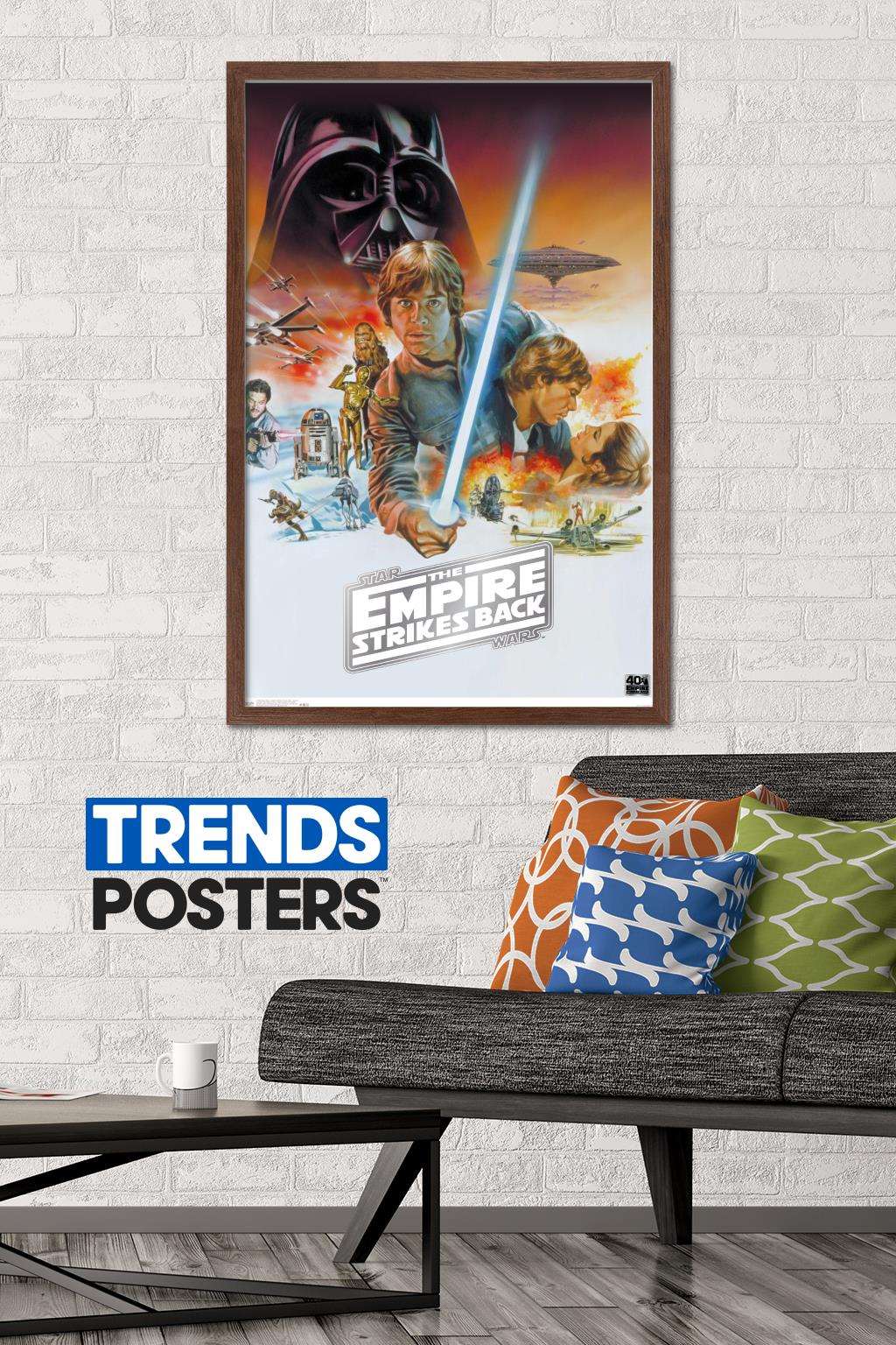 Star Wars: The Empire Strikes Back 40th - Scenic Wall Poster, 22.375" x 34", Framed