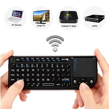 Black RT-MWK01 Mini 2.4GHz Wireless Keyboard with Mouse Touchpad