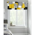 thumbnail image 4 of Kitchen Cafe Valance Curtain for Small Windows,Abstract Modern Geometric Art Rod Pocket Valances Yellow Gray Black White Color Block Window Treatment Panel for Living Room/Bedroom/Bathroom,54x18in, 4 of 9