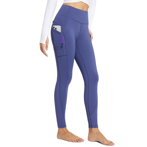 baleaf Womens Fleece Lined Leggings with 5 Pockets 27'' Thermal Navy M