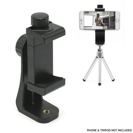 Mobile Phone Holder For Tripod Loadstone Studio Universal Smartphone Cell Phone Mount Holder Adapter for Tripods or Stands with Standard ¼ Inch Mount Screw, 360 Degree Rotation , WMLS2719 ()