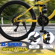 ICEELF 24 inch Kids Mountain Bike, 21-Speed MTB Bicycle for Boys & Girls Ages 8 9 10 11 12 , Lockable Suspension, Dual Disc Brakes, Multiple Colors