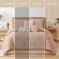 thumbnail image 3 of Nanshing Home 7 Pieces Orange Comforter Set, King Size, Jacquard with Matching Solid Microfiber Piecework, Snowflake Linear Textures, Includes Bed Skirt, Shams, and Decor Pillows, 3 of 7