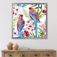 thumbnail image 3 of Designart 'Rosella Birds Sitting On Flowers Tree Branch' Traditional Framed Art Print, 3 of 4