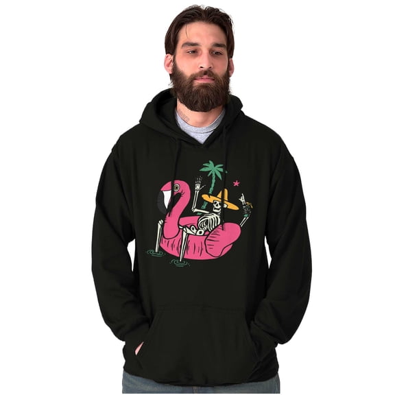 Funny Skeleton Flamingo Floatie Hoodie Sweatshirt Women Men Brisco Brands S