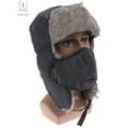 thumbnail image 3 of Gustave Men Women Winter Trapper Hat,Russian Windproof Ski Hat Faux Fur Lined Trapper Hat with Earflaps and Mask Warm Hunting Hats "Gray", 3 of 10