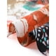 thumbnail image 5 of Blusa casual de verano para mujer de tallas grandes Agnes Orinda, con estampado floral, volantes, plisado, escote en V y mangas cortas, 4X naranja, 5 of 6