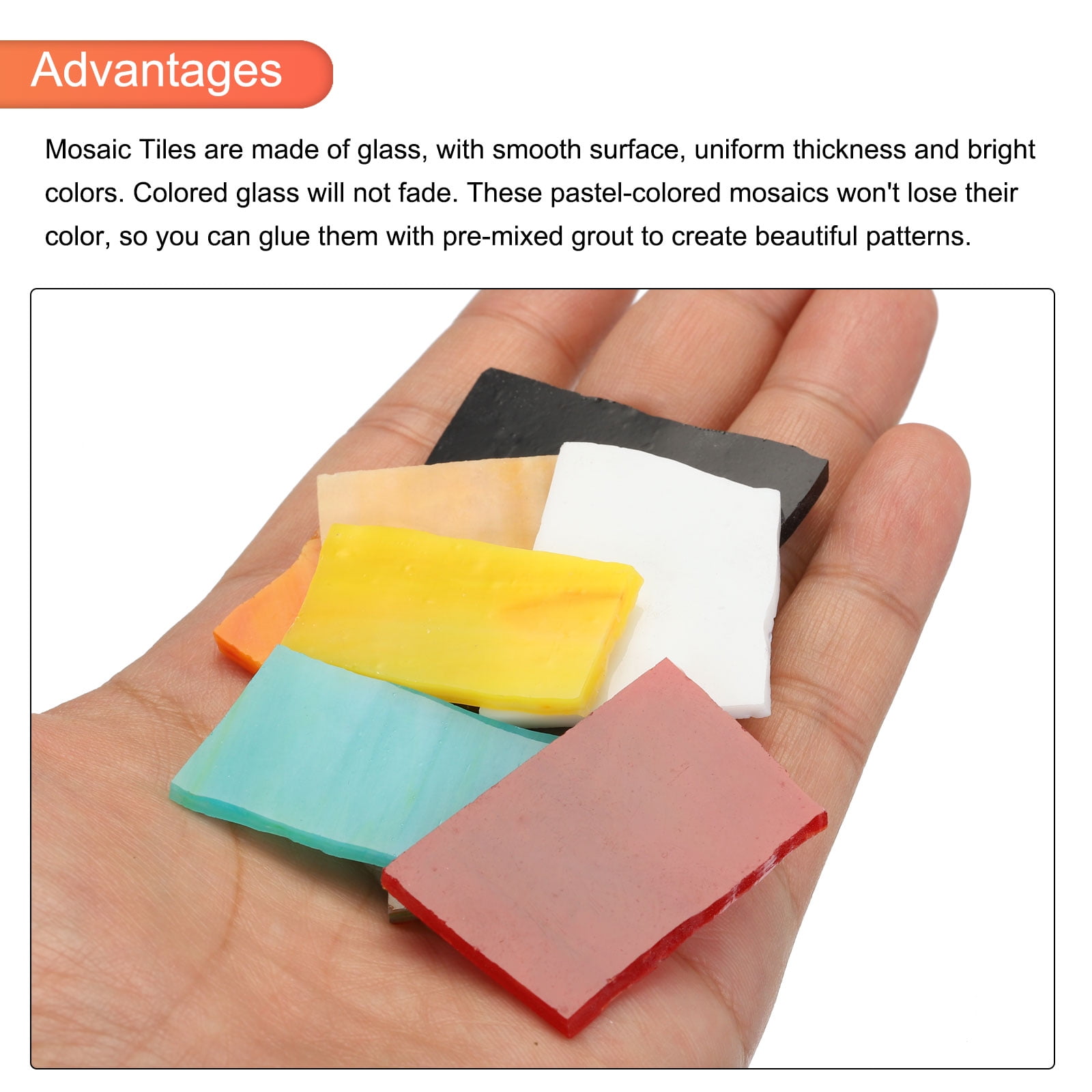 FAIRUO 100 Pieces Mosaic Tiles Squares Bulk Pink Crystal Mosaic Stained Glass For Crafts Supplies DIY Picture Frames Handmade Jewelry Coasters Art Material Decoration,1x1cm